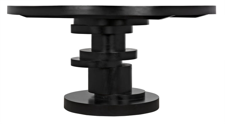 American Home Furniture | Noir - Hugo Dining Table, Hand Rubbed Black