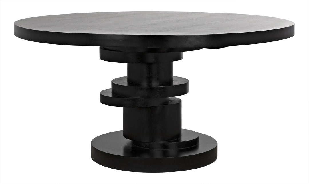 American Home Furniture | Noir - Hugo Dining Table, Hand Rubbed Black