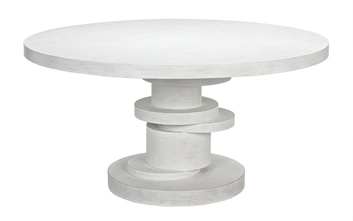 American Home Furniture | Noir - Hugo Dining Table 60",  White Wash