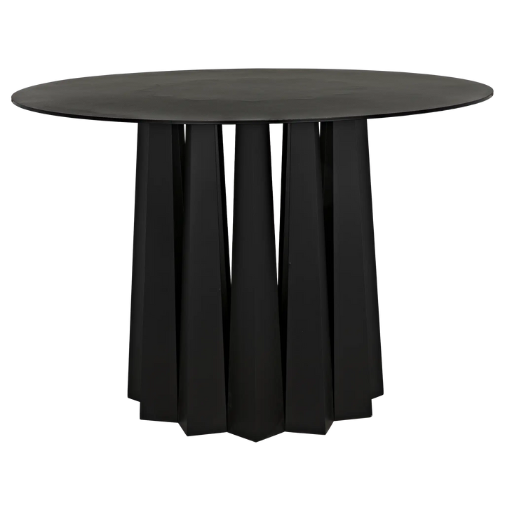 American Home Furniture | Noir - Column Dining Table, Black Steel