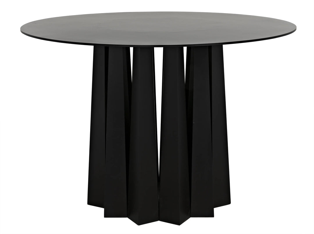 American Home Furniture | Noir - Column Dining Table, Black Steel