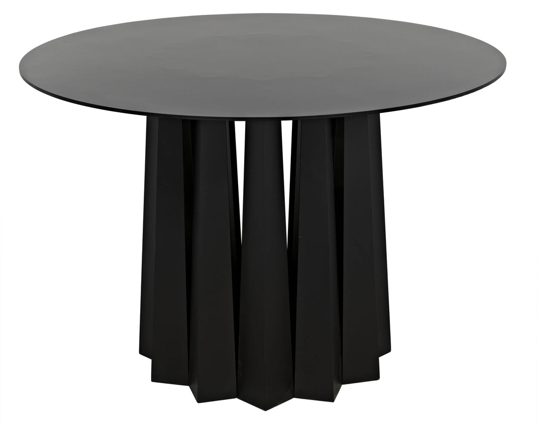 American Home Furniture | Noir - Column Dining Table, Black Steel