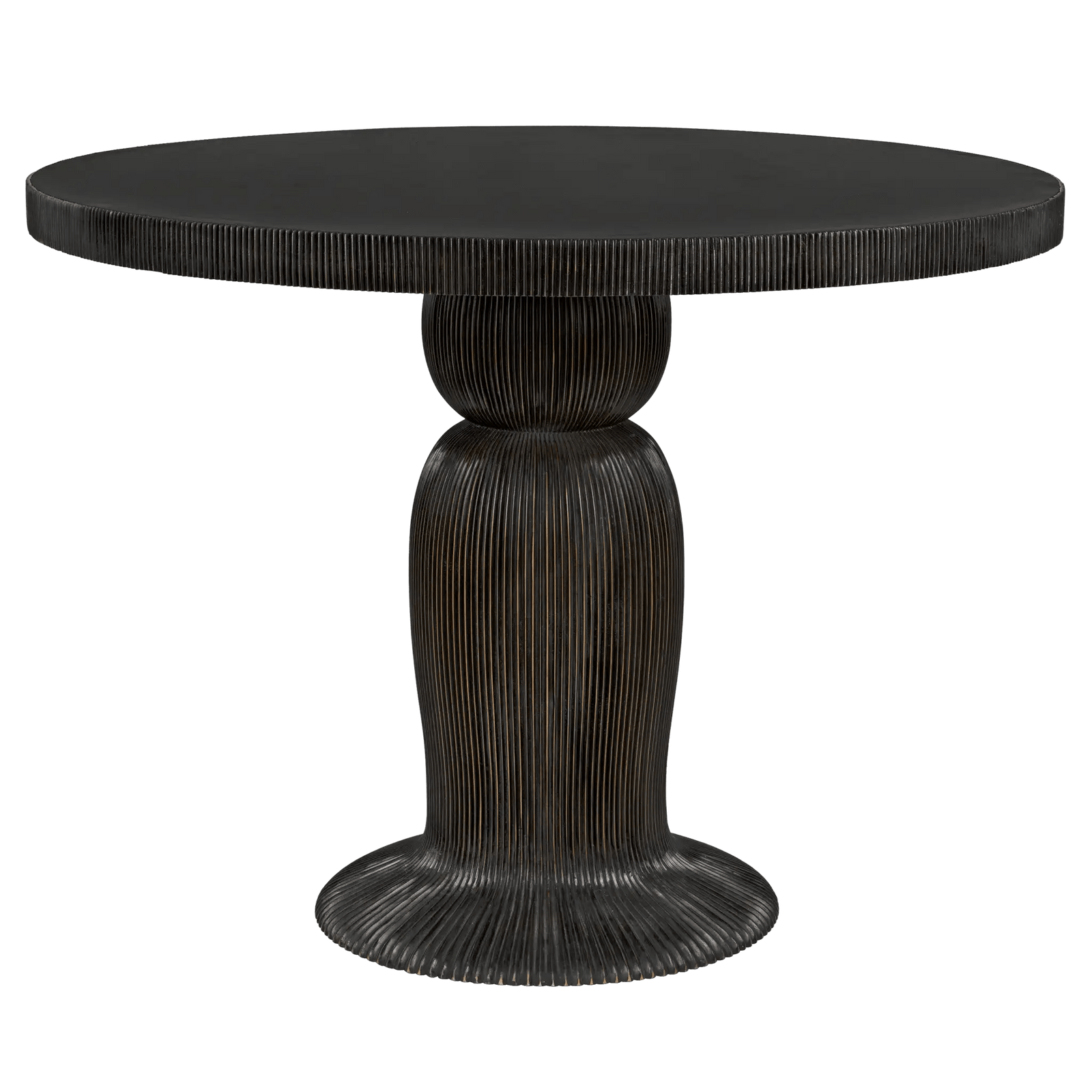 Noir Portobello Dining Table, Hand Rubbed Black with Light Brown Trim DINING TABLES