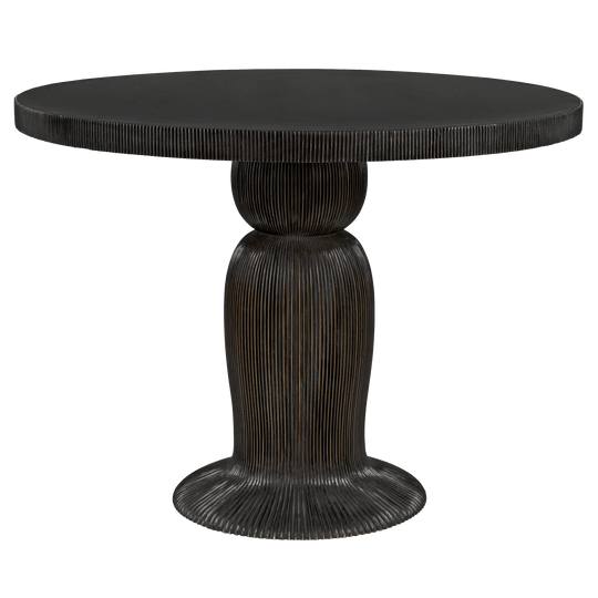 Noir Portobello Dining Table, Hand Rubbed Black with Light Brown Trim DINING TABLES