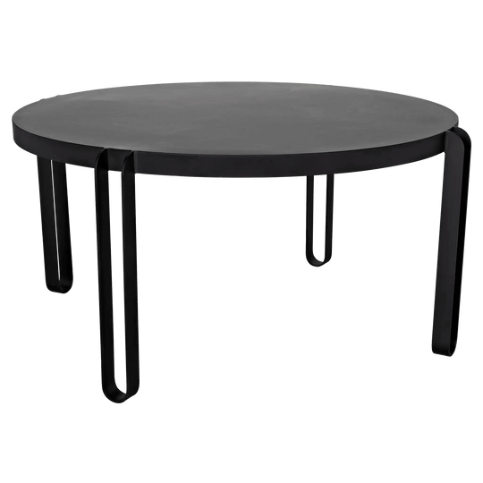 Noir Marcellus Dining Table, 63", Black Metal DINING TABLES