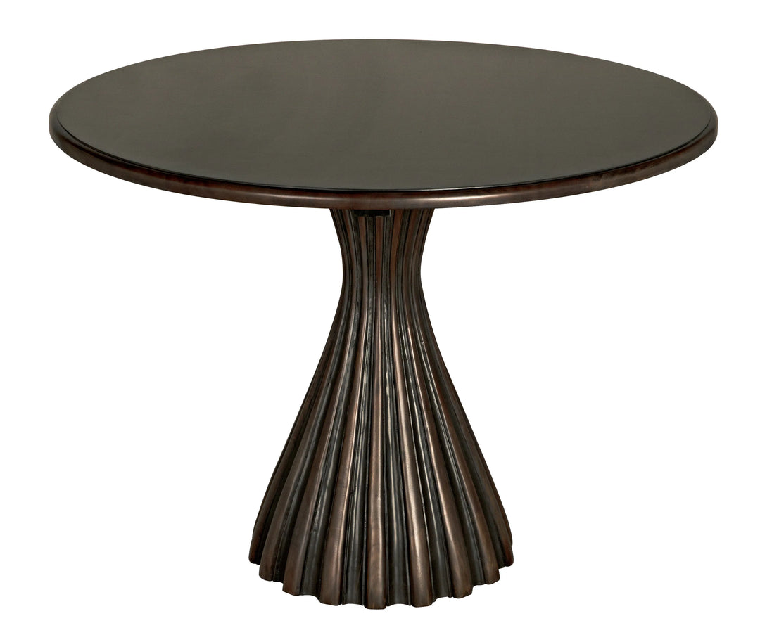 American Home Furniture | Noir - Osiris Dining Table, Pale Rubbed with Light Brown Trim