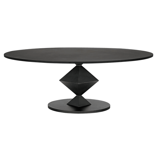 Noir Katana Oval Dining Table, Black Metal DINING TABLES