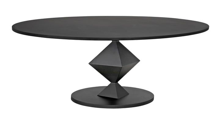 American Home Furniture | Noir - Katana Oval Dining Table, Black Metal