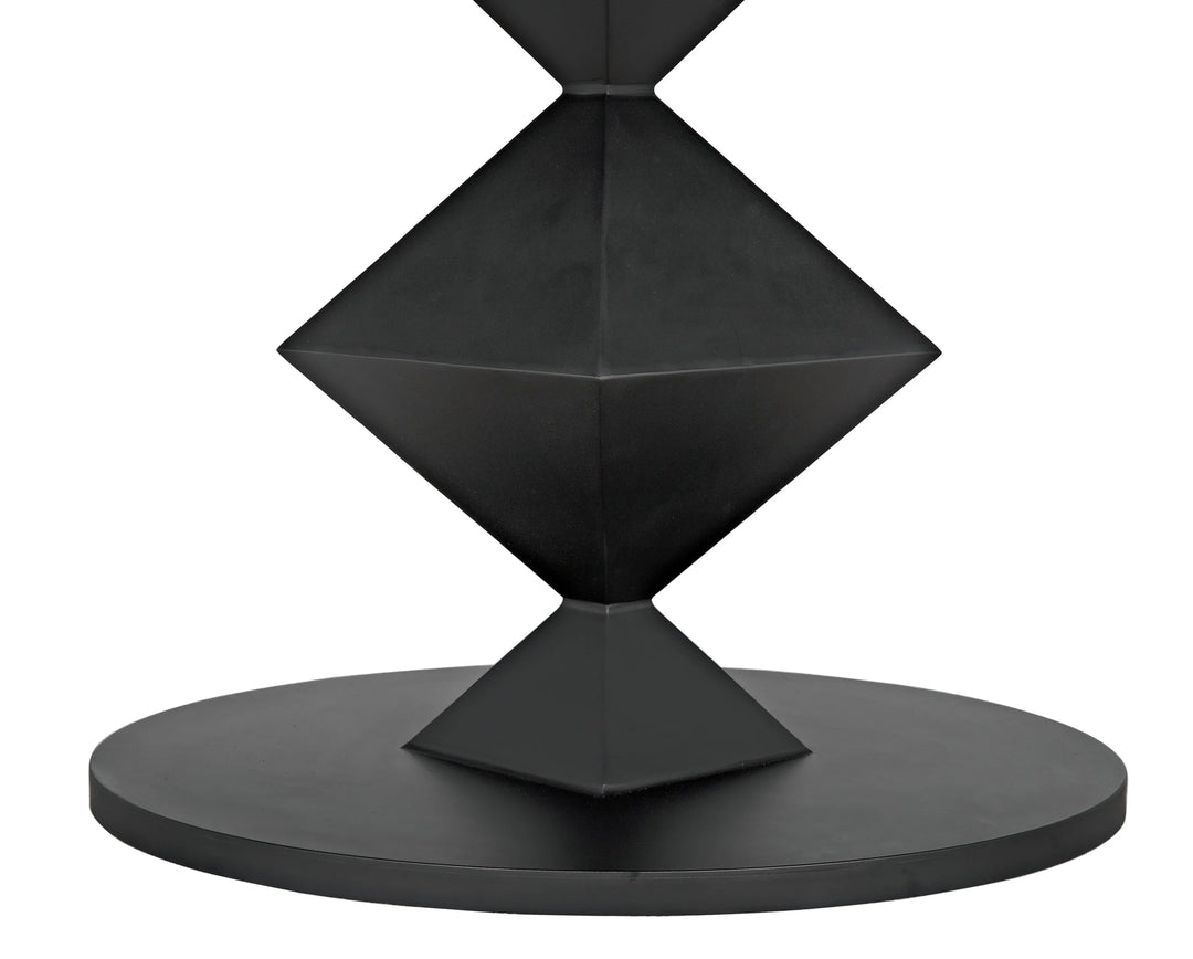 American Home Furniture | Noir - Katana Oval Dining Table, Black Metal