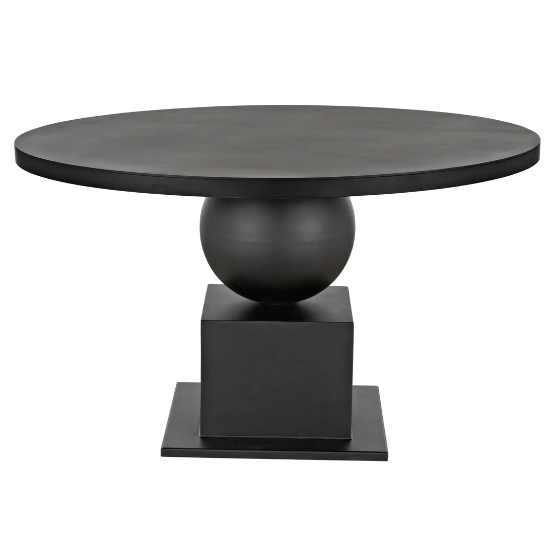 American Home Furniture | Noir - Emira Dining Table, Black Metal