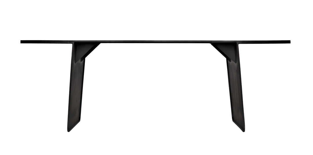 American Home Furniture | Noir - Esprit Dining Table, Black Metal