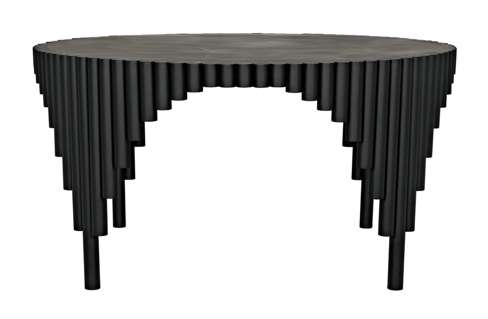 American Home Furniture | Noir - Royal Hall Dining Table, Black Steel