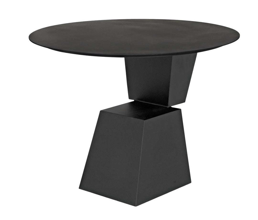 American Home Furniture | Noir - Round Pieta Table, Black Steel