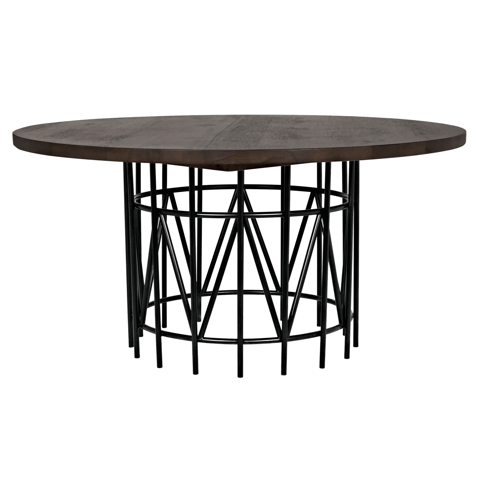 Noir Silberman Dining Table, Dark Walnut W/Black Steel Base DINING TABLES