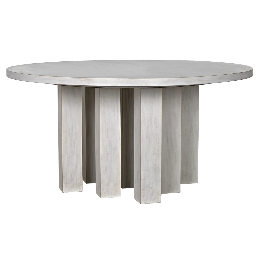 American Home Furniture | Noir - Resistance Dining Table, White Wash