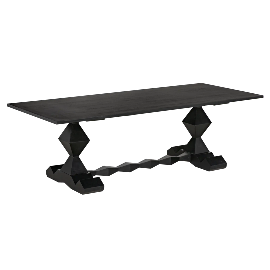 American Home Furniture | Noir - Madeira Dining Table, Hand Rubbed Black