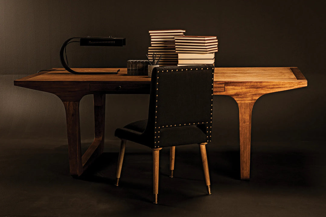 American Home Furniture | Noir - Regal Table/Desk, Dark Walnut