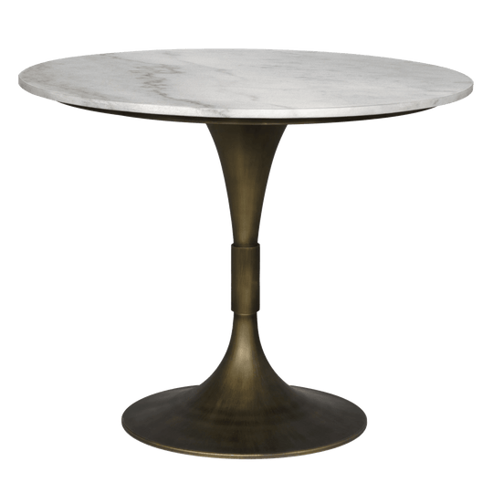 Noir Jman Table 36", Aged Brass Finish DINING TABLES