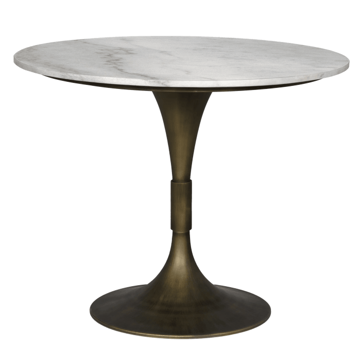 Noir Jman Table 36", Aged Brass Finish DINING TABLES