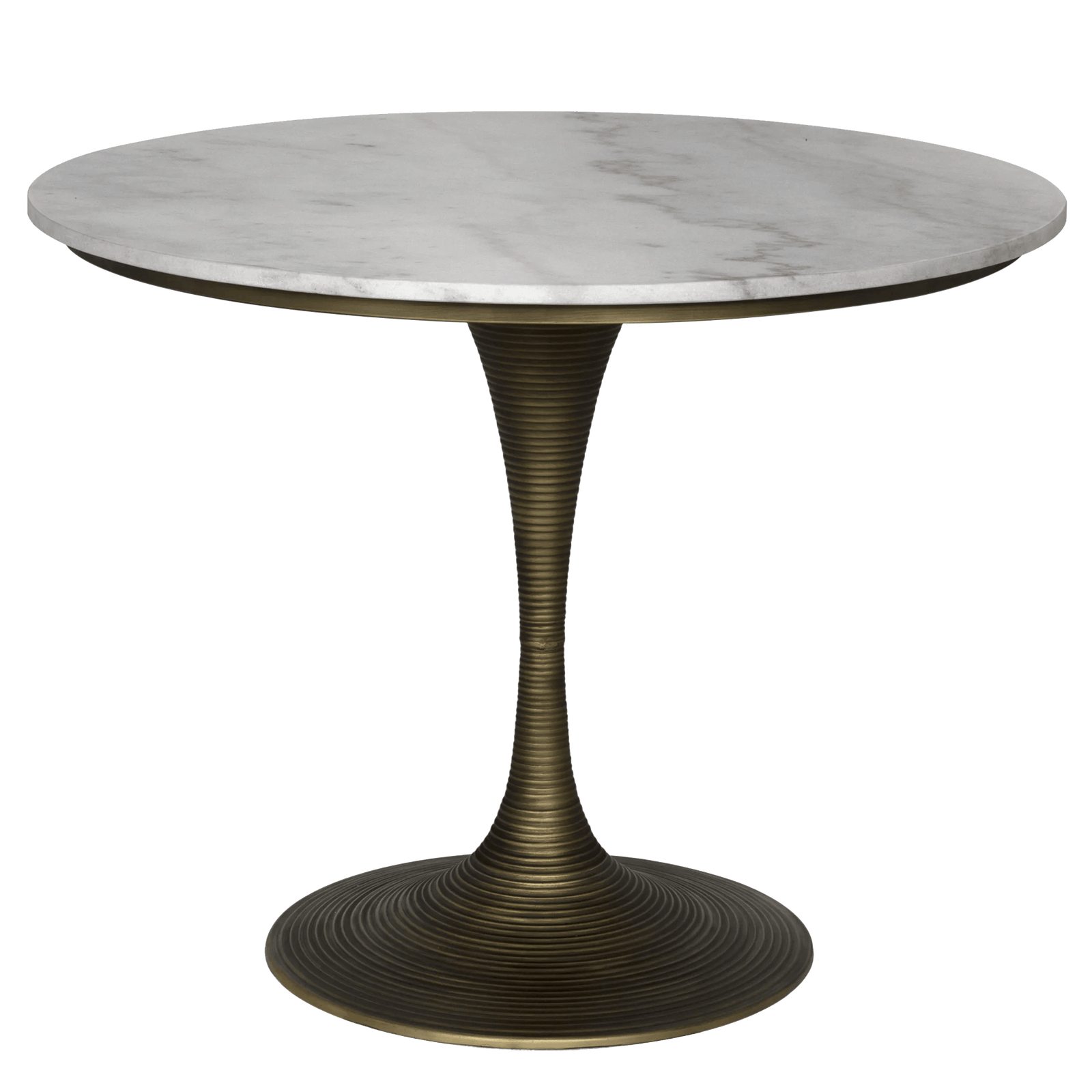 Noir Joni Table 36", Aged Brass Finish DINING TABLES