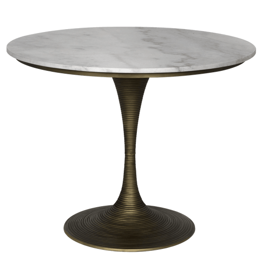 Noir Joni Table 36", Aged Brass Finish DINING TABLES
