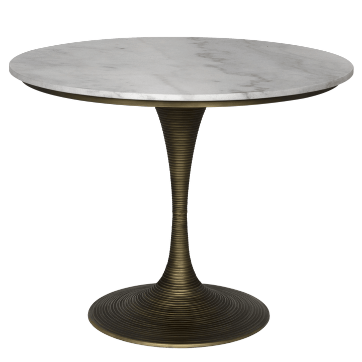 Noir Joni Table 36", Aged Brass Finish DINING TABLES