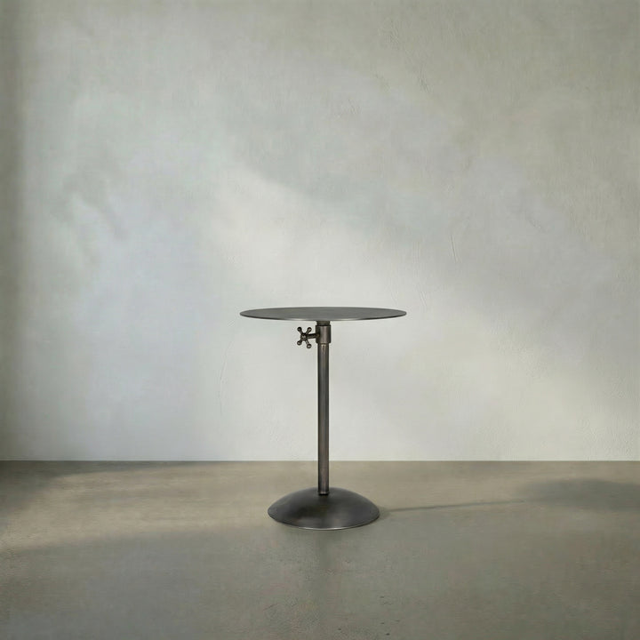 Noir - Felix Side Table, Gun Metal Finish - GTAB654GM