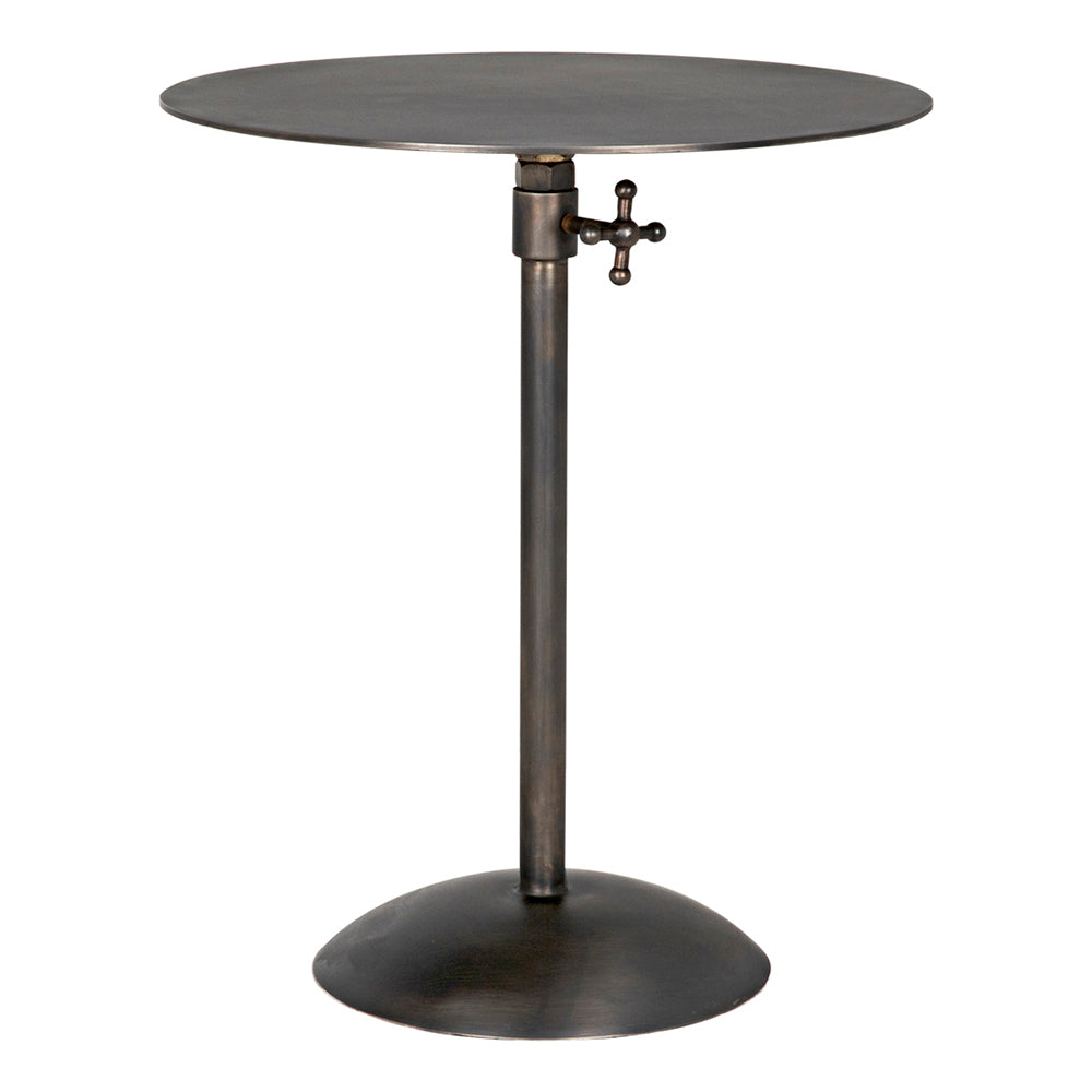 Noir - Felix Side Table, Gun Metal Finish - GTAB654GM