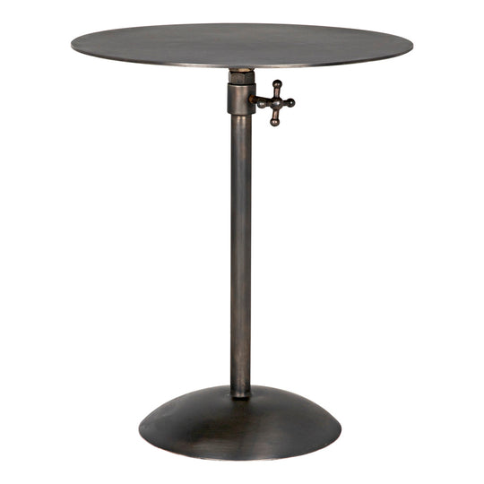 Noir - Felix Side Table, Gun Metal Finish - GTAB654GM