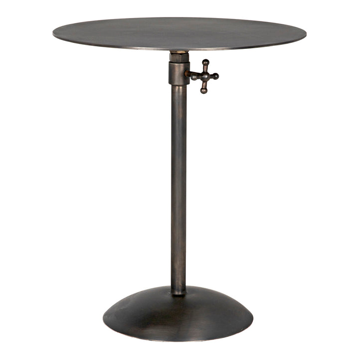Noir - Felix Side Table, Gun Metal Finish - GTAB654GM