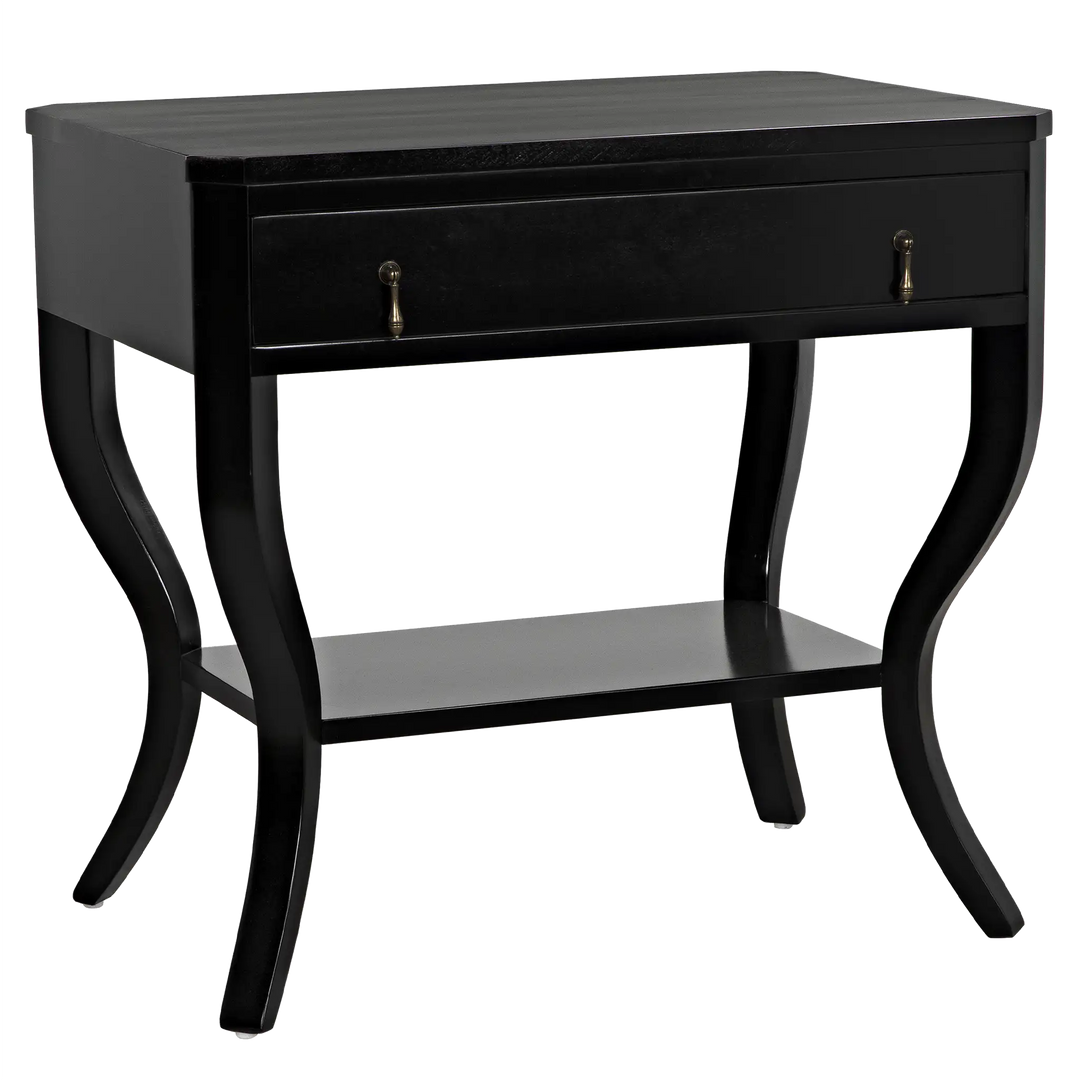 American Home Furniture | Noir - Weldon Side Table, Distressed Black