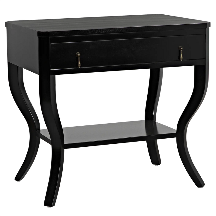 American Home Furniture | Noir - Weldon Side Table, Distressed Black