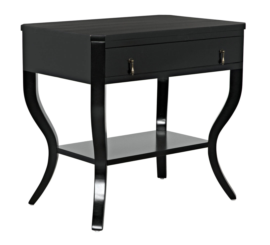 American Home Furniture | Noir - Weldon Side Table, Distressed Black