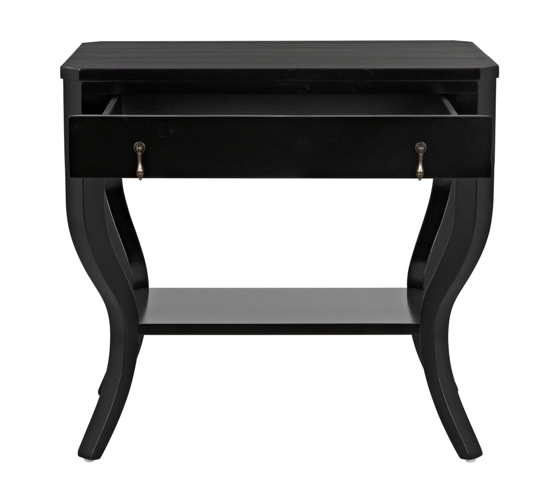 American Home Furniture | Noir - Weldon Side Table, Distressed Black