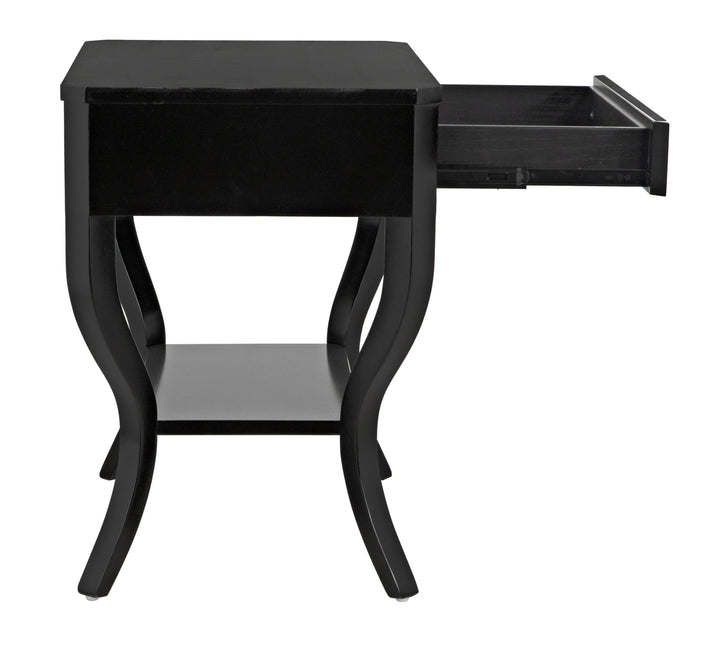 American Home Furniture | Noir - Weldon Side Table, Distressed Black