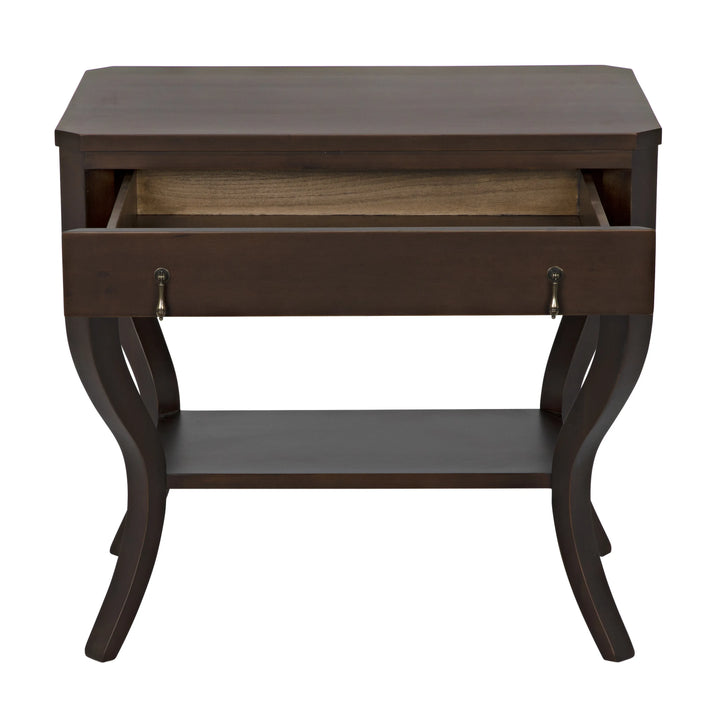 American Home Furniture | Noir - Weldon Side Table, Distressed Brown