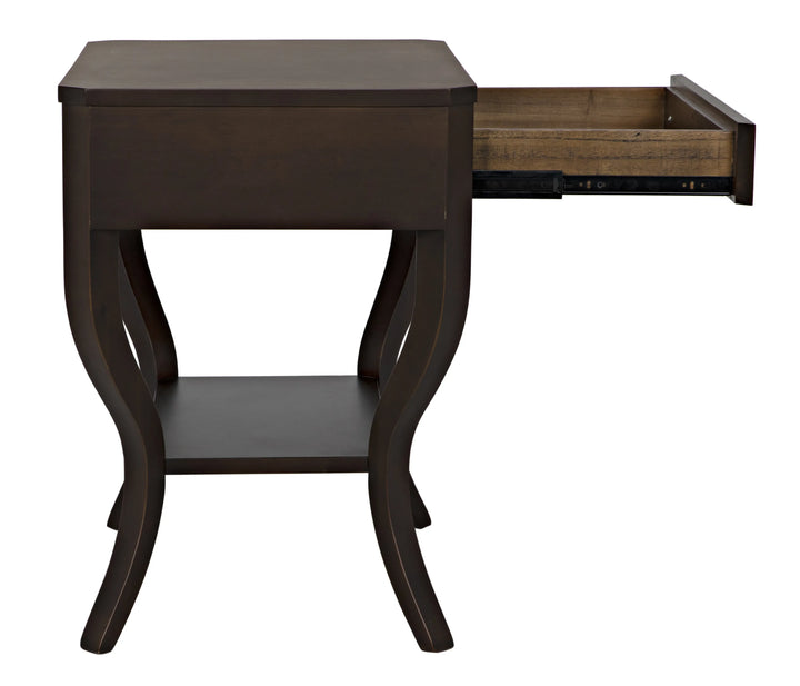 American Home Furniture | Noir - Weldon Side Table, Distressed Brown