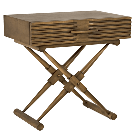 Noir Zanta Side Table, Saddle Brown ACCENT TABLES