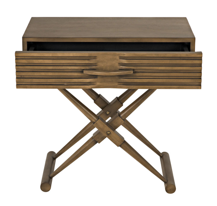 American Home Furniture | Noir - Zanta Side Table, Saddle Brown