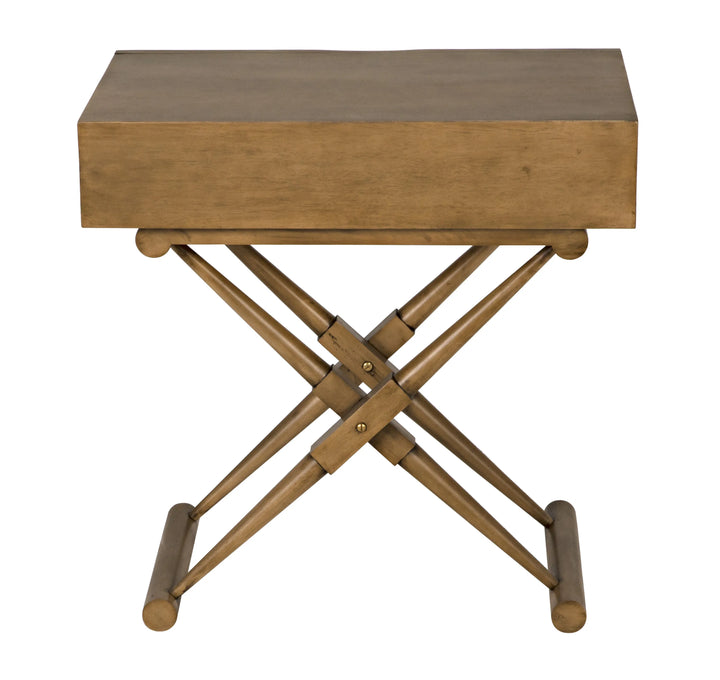 American Home Furniture | Noir - Zanta Side Table, Saddle Brown