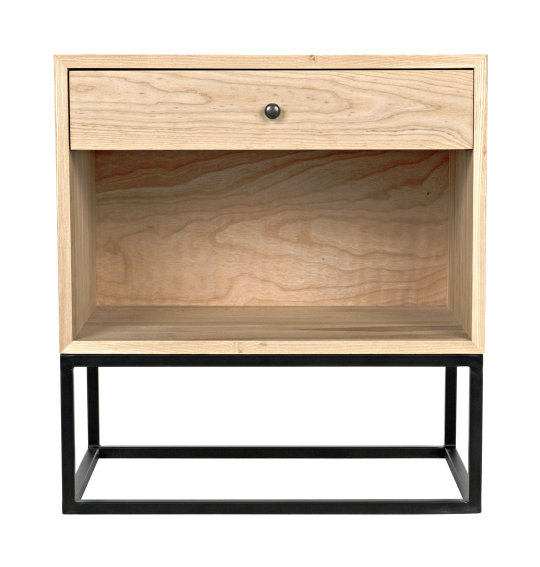 American Home Furniture | Noir - Garland Side Table, Elm with Black Steel