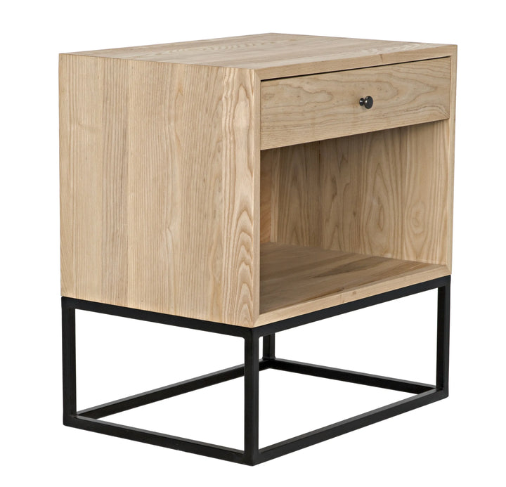 American Home Furniture | Noir - Garland Side Table, Elm with Black Steel