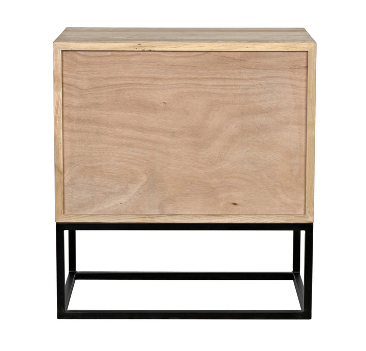 American Home Furniture | Noir - Garland Side Table, Elm with Black Steel