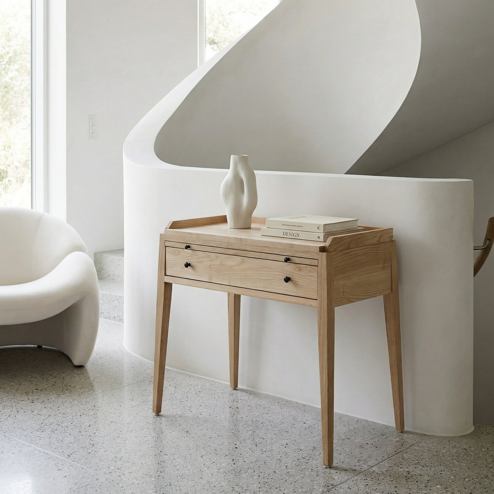 Noir - Hiller Side Table, Elm - GTAB674