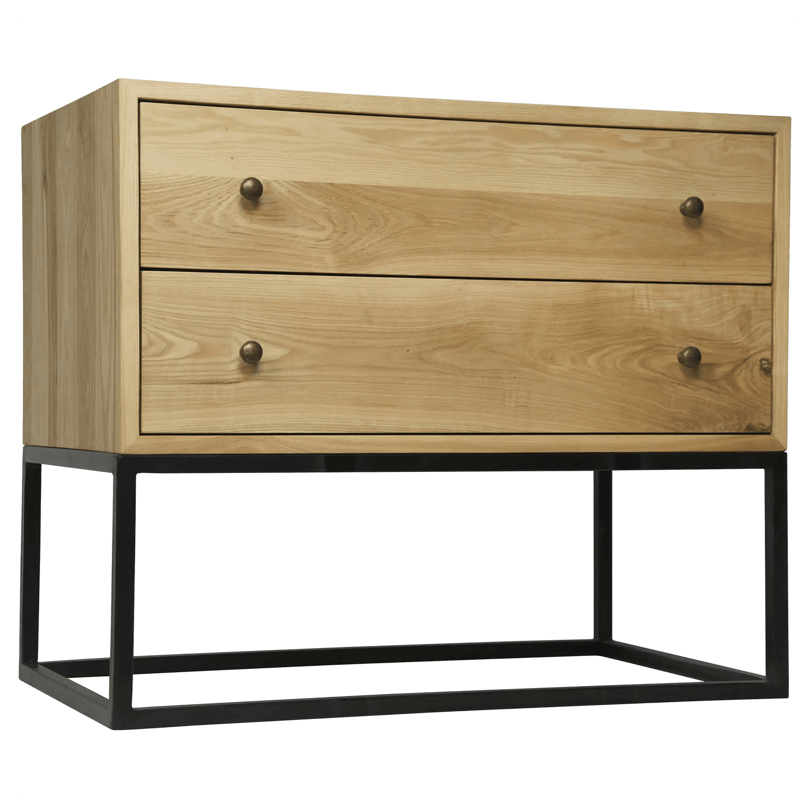 Noir Downtown Side Table, Elm and Black Steel ACCENT TABLES