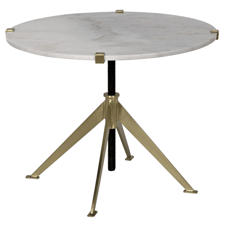 Noir Edith Adjustable Side Table, Large - Antique Brass ACCENT TABLES
