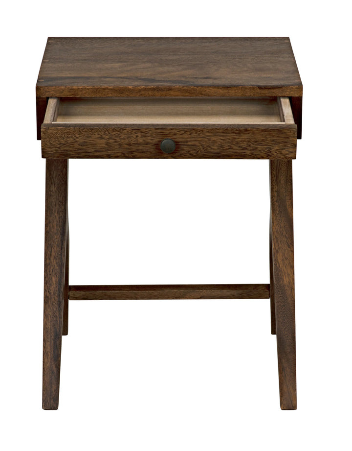 American Home Furniture | Noir - Peter Side Table, Dark Walnut