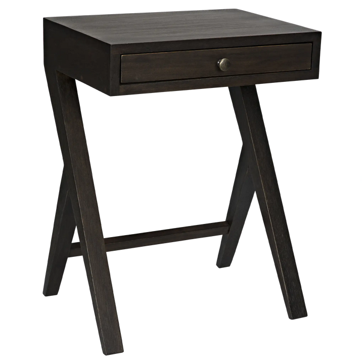 American Home Furniture | Noir - Peter Side Table, Ebony Walnut