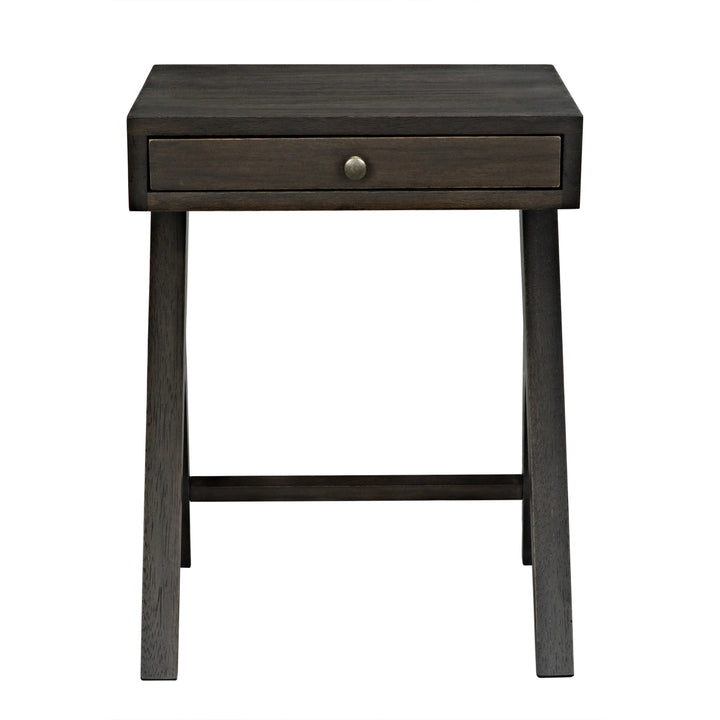 American Home Furniture | Noir - Peter Side Table, Ebony Walnut