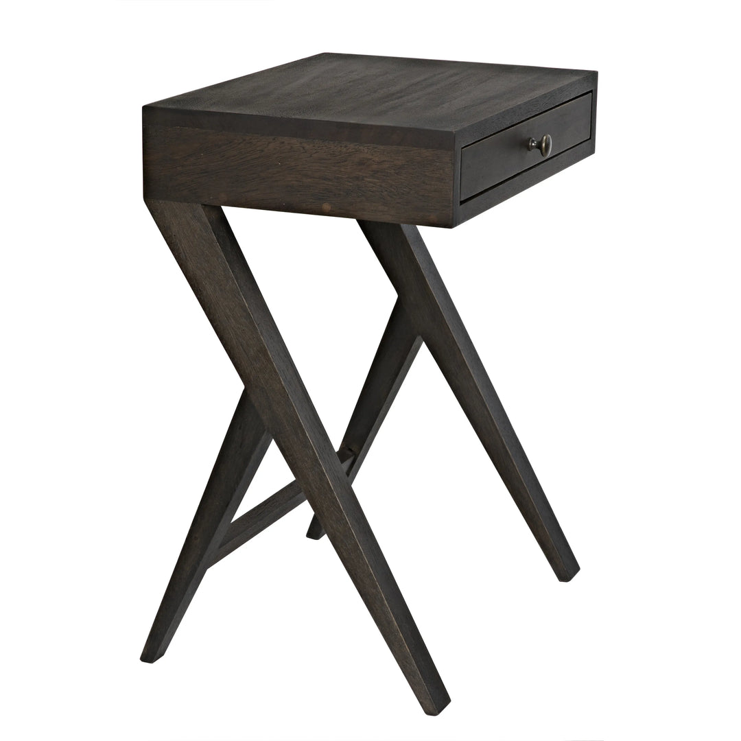 American Home Furniture | Noir - Peter Side Table, Ebony Walnut